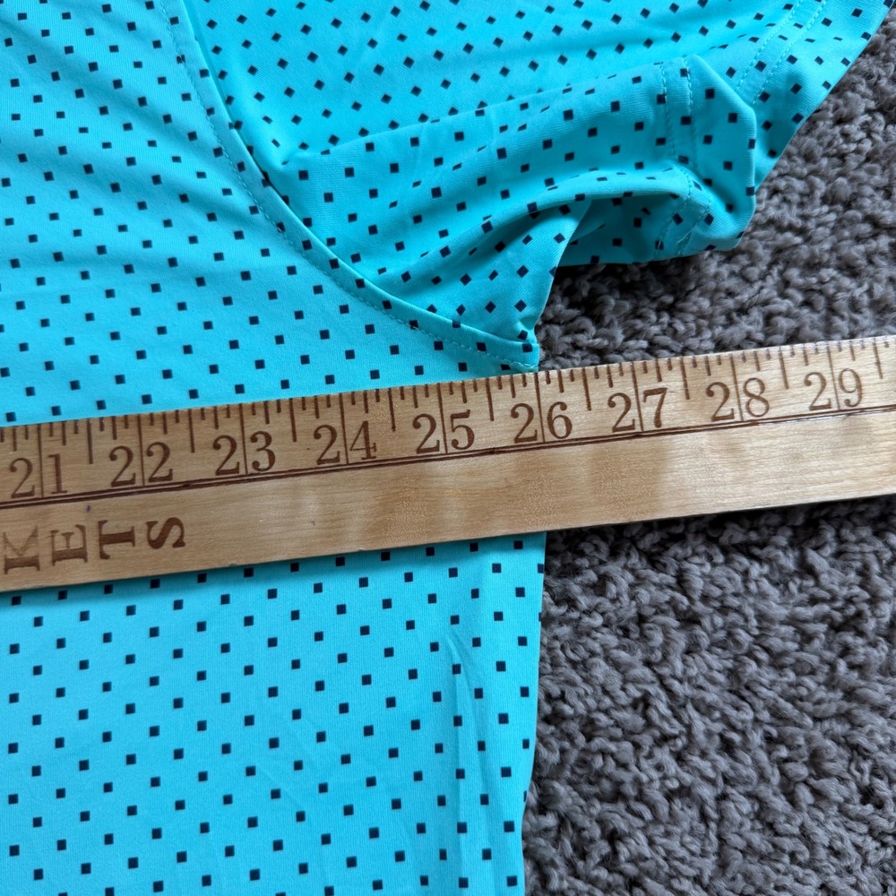 Graham Luxe Turquoise Geometric Golf Polo Shirt‎ mens 2XL streetwear preppy tall - Picture 8 of 10